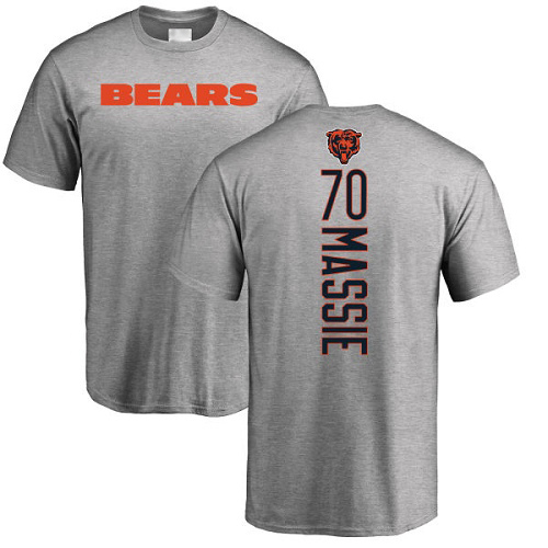 Chicago Bears Men Ash Bobby Massie Backer NFL Football #70 T Shirt